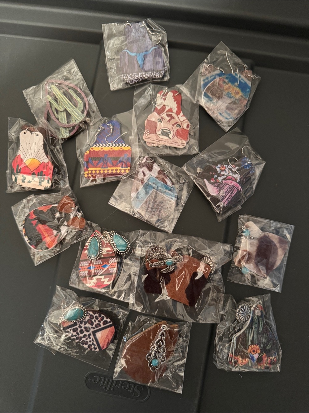 Assorted Western Boho Printed with Charms Earrings Pack - Aztec & Multicolor